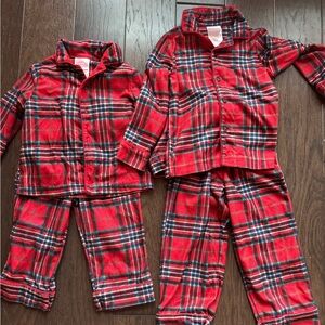 Two Sets of Matching Kids Christmas Pajamas